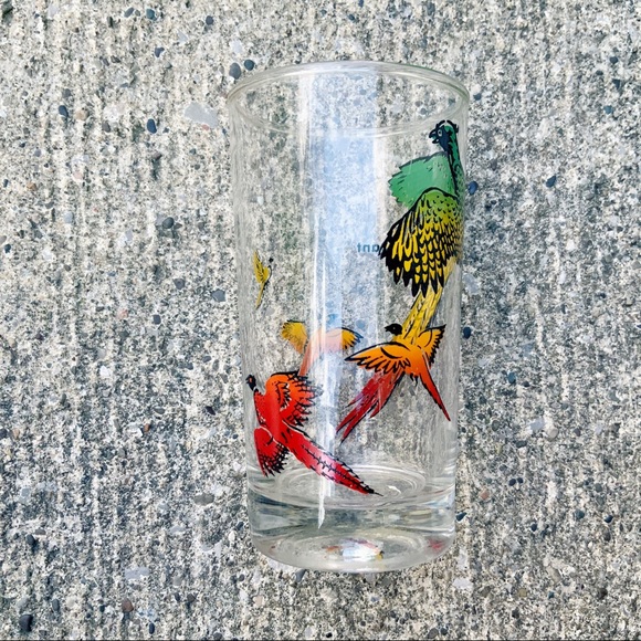 Vintage Hazel Atlas colorful pheasant tumbler glass - Picture 4 of 8